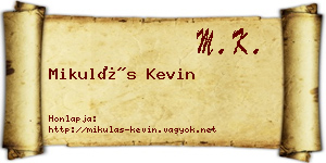 Mikulás Kevin névjegykártya