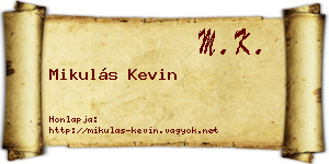 Mikulás Kevin névjegykártya